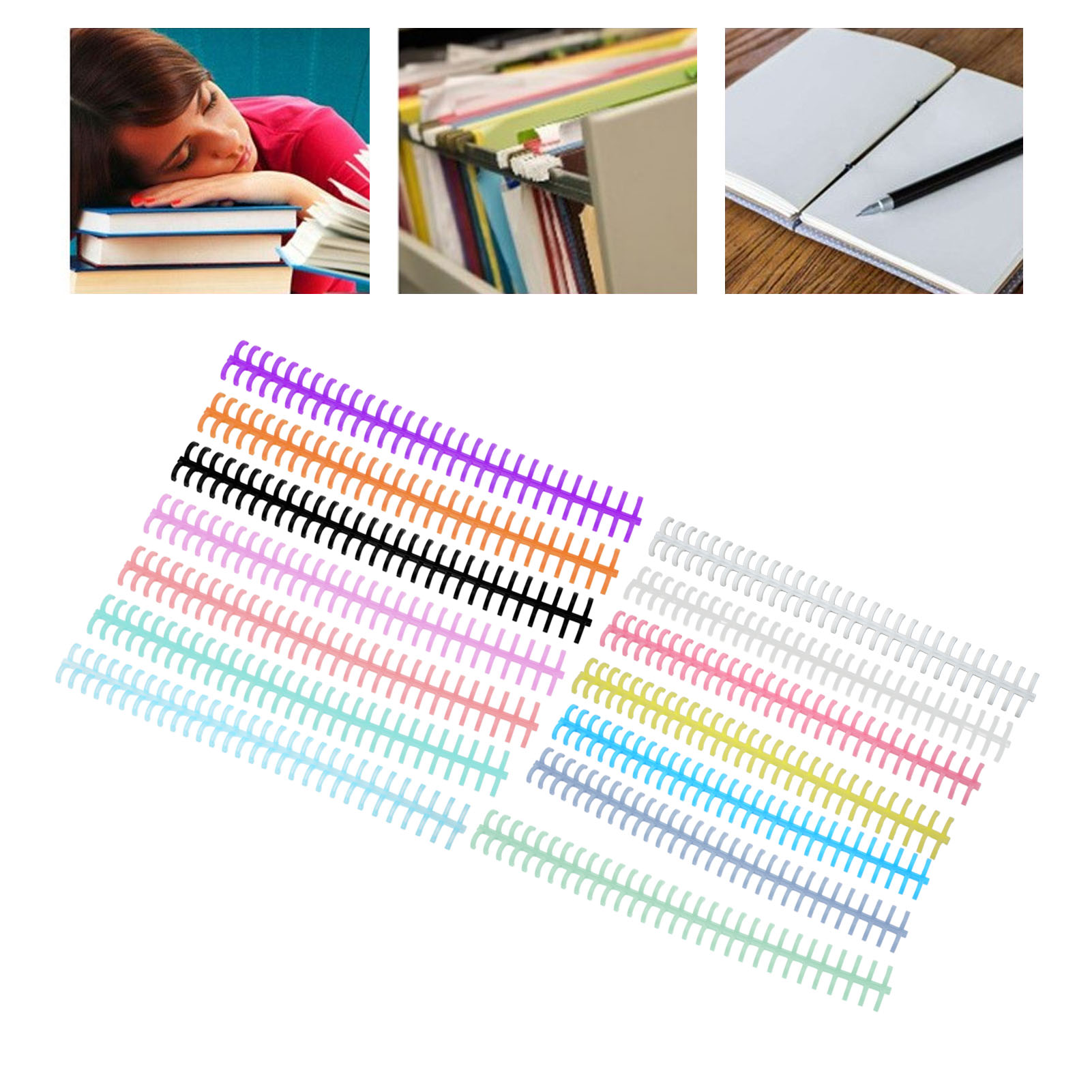 Binding Comb Plastic - 10 Peças de Espiral de Encadernação