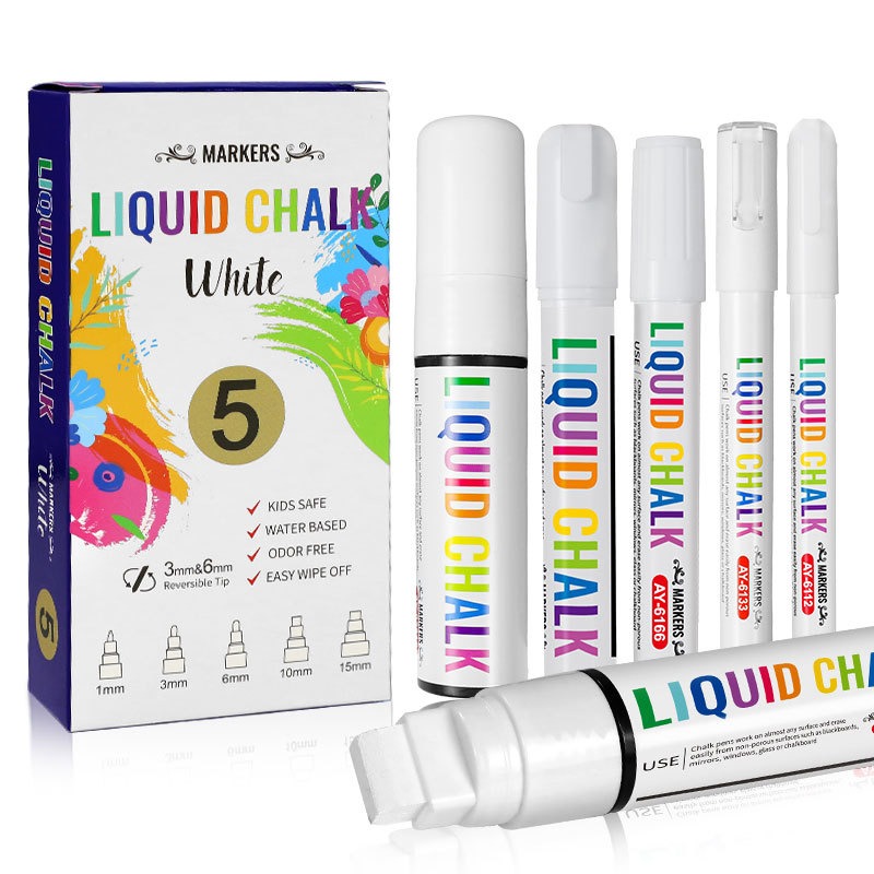 Whiteboard Marker Set - 5 pçs/set Marcadores de Giz Branco