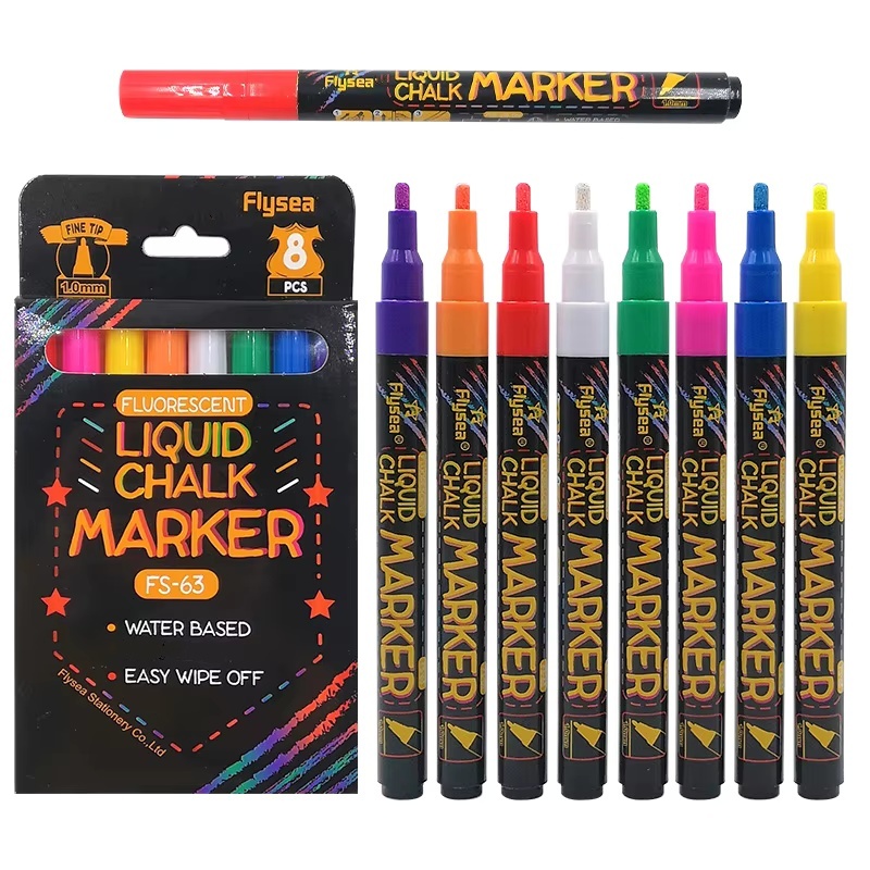 Whiteboard Marker Set - 8 pçs marcadores de giz líquido-lavável
