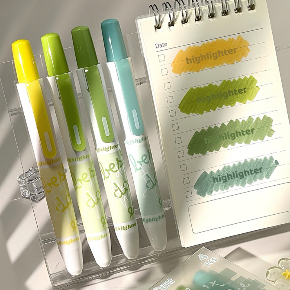 Highlighter Set Pastel - 4 Canetas Marca-Texto Fluorescentes de Ponta