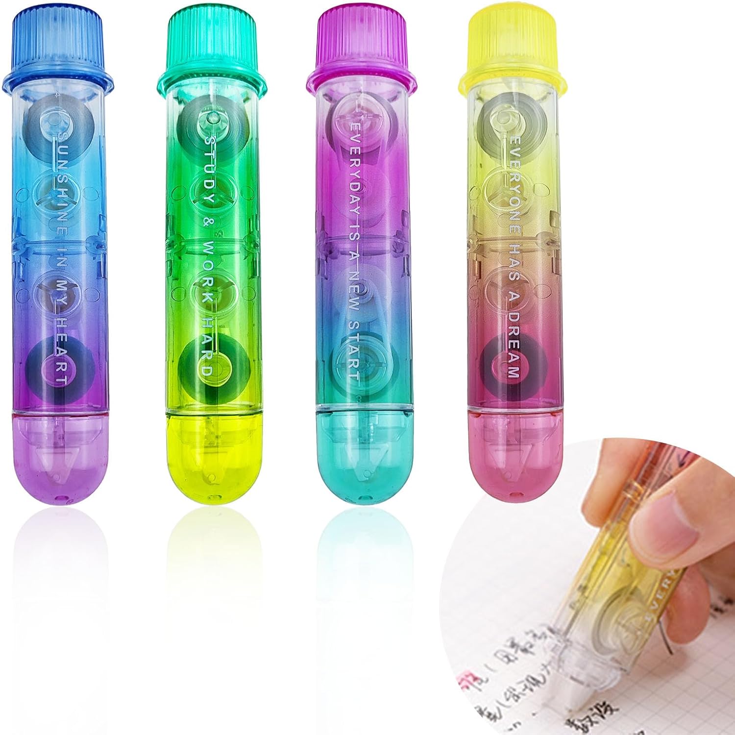 Correction Tape Roller - 4 pacote 2 em 1 fita
