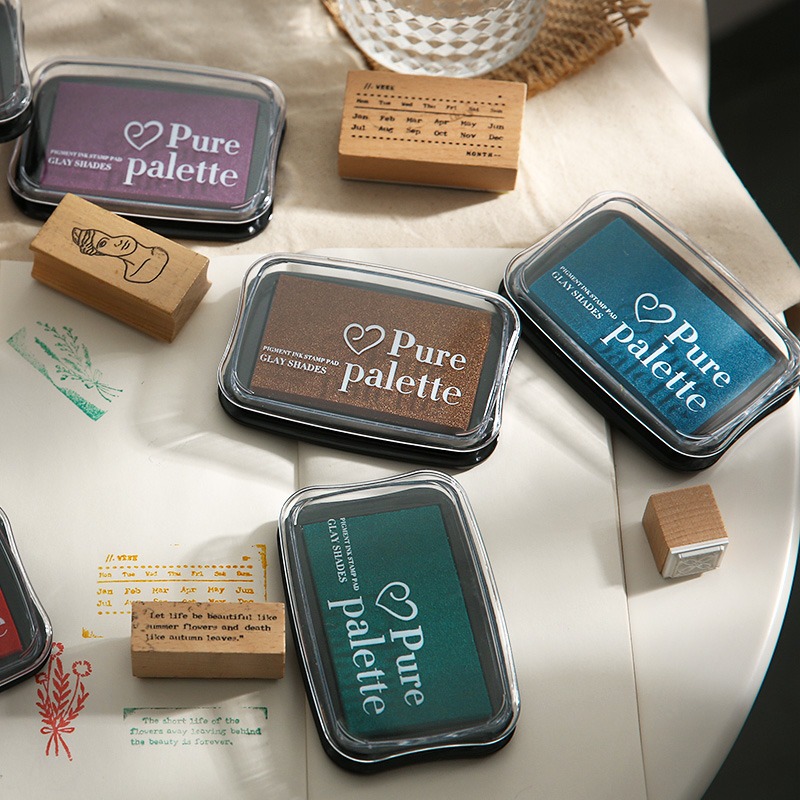 Self Inking Stamp - Almofada de tinta colorida vintage para