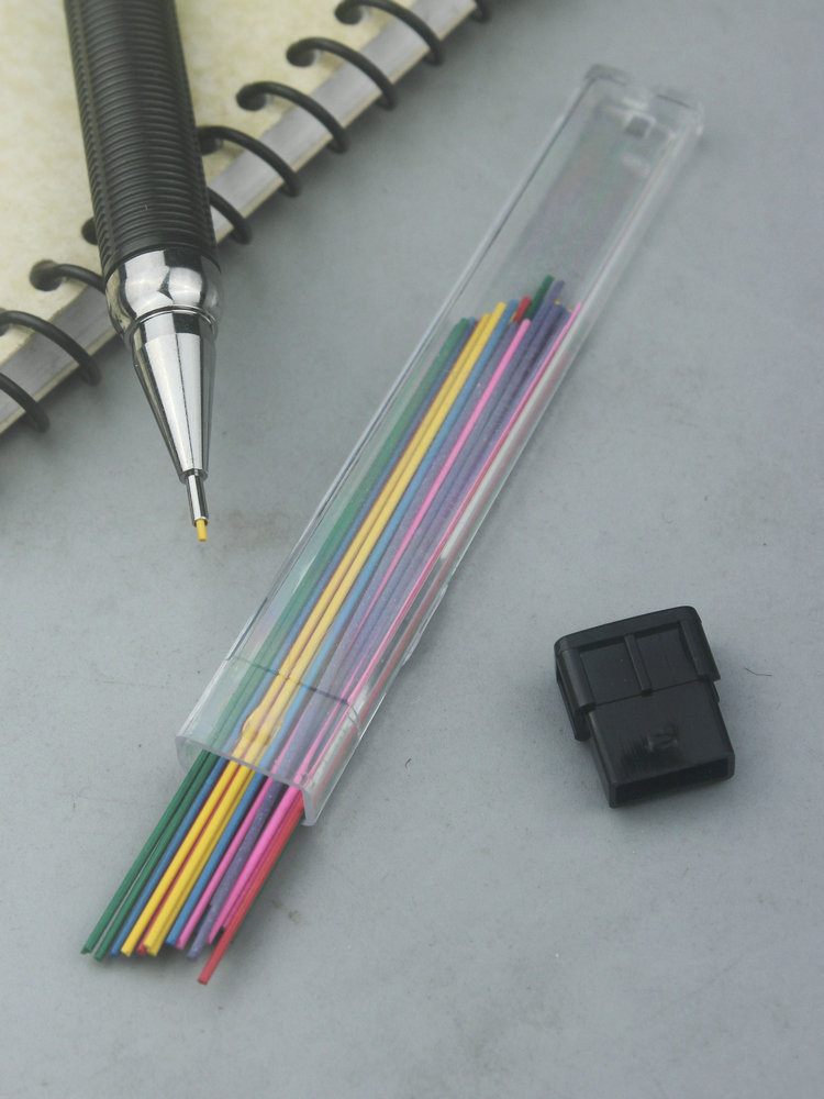 Mechanical Pencil Lead - Lápis mecânico colorido chumbo, estudante refil,