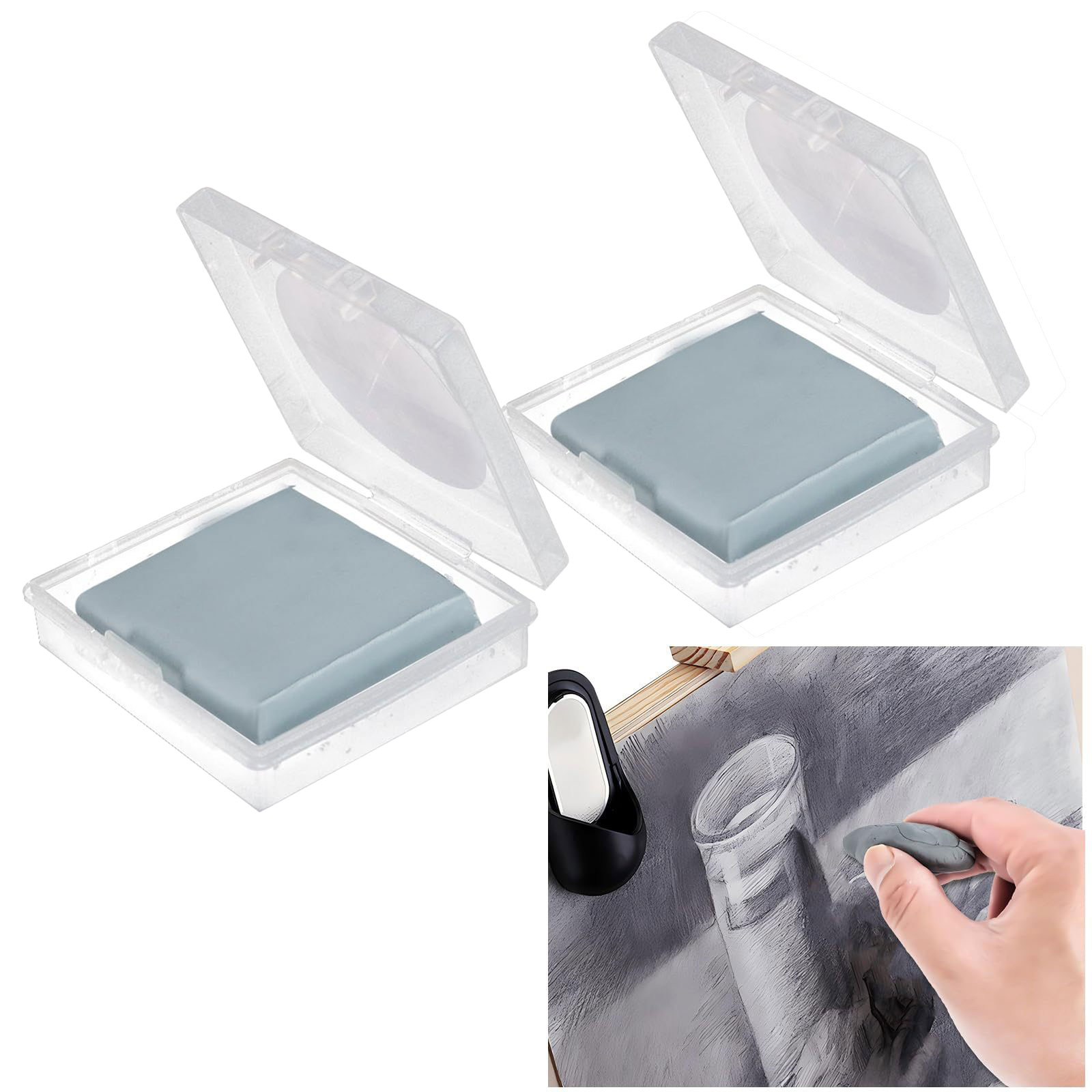 Rubber Eraser Kneaded - 2 Borrachas Maleáveis para Artistas com
