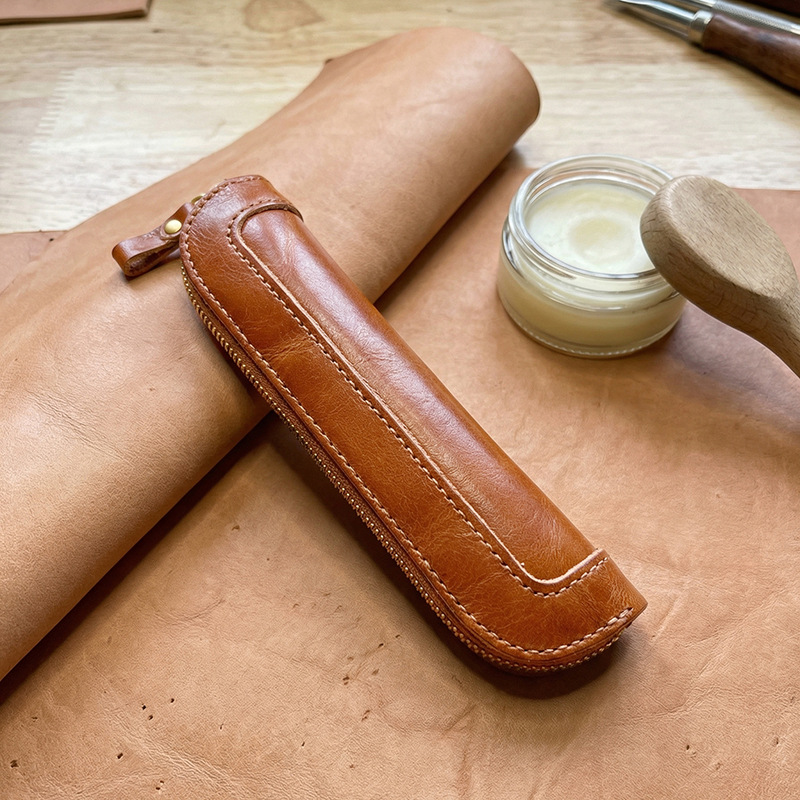 Estojo de couro vintage curtid - Tan Stationery & Office Supply avaliação e preço