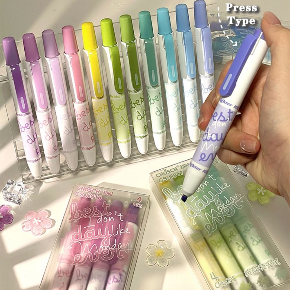 4 Canetas Marca-Texto Fluoresc - Highlighter Set Pastel avaliação e preço