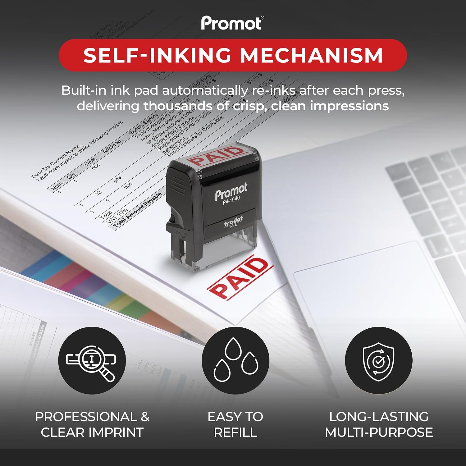 Carimbo Automático Recarregáve - Self Inking Stamp avaliação e preço